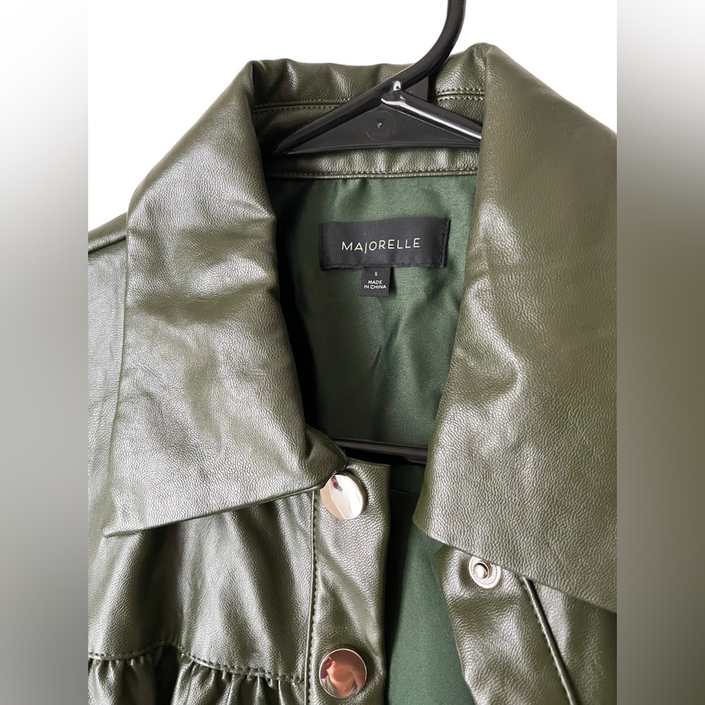 Revolve Majorelle Kai silver button closure Jacket in Olive‎ Green - Picture 4 of 12
